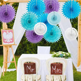 SUNBEAUTY Pack of 11 Purple Lavender Blue Hanging Honeycomb Paper