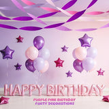 5 Rolls Purple Pink Crepe Paper Streamers, Lavender Hot Pink Party