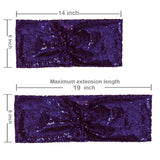 Eternal Beauty Set of 20 Sequin Sashes Bow Purple Chair Sashes for