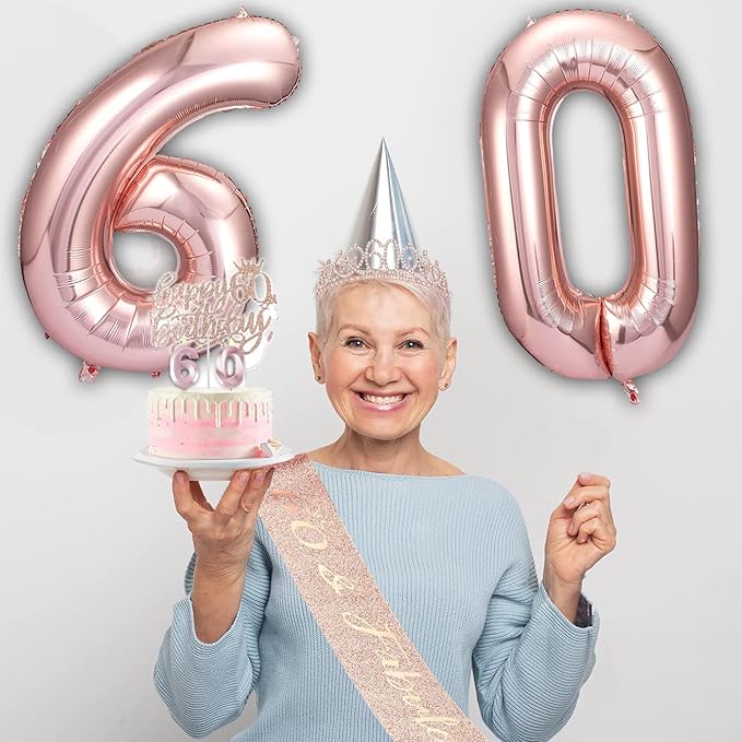 60th Birthday Decorations for Woman 60th Birthday Sash and Crown