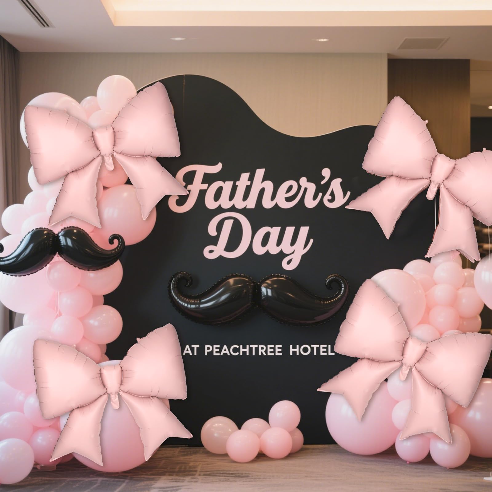 4Pcs Giant Bow Balloons, 97.5cm/38in Big Elegant Coquette Theme Pink