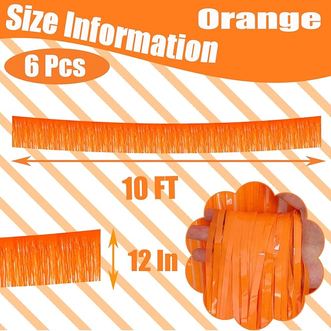 6 Pack 10 Feet Foil Fringe Garland Metallic Tinsel Streamers Banner Wa