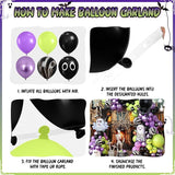 120 Pcs Halloween Balloon Arch Garland Purple and Black Balloon Arch