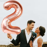 KatchOn, Rose Gold Number 2 Balloon - 40 Inch | Mylar Rose Gold 2