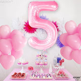 KatchOn, Giant Pink 5 Balloon Number - 40 Inch | Mylar Pink Number 5