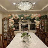 Sage Green Pink White Balloons, 60Pcs 12 Inch Pink and Green Balloons