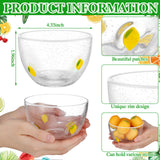 Potchen 2 Pcs Lemon Glass Fruit Bowl, 14oz Clear Glass Citrus Candy
