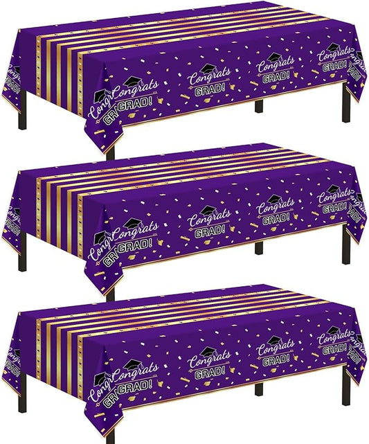 Childom 3 Pack Graduation Tablecloth,Graduation Decorations Class of