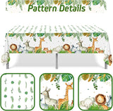 Jungle Safari Tablecloths 3Pcs Wild Animal Table Cover for Safari