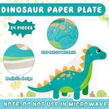 24 Pcs Dinosaur Party Paper Plates Dinosaur Theme Party Decorations