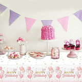 3 Pieces Pink Rose Gold Tablecloth for Rose Gold Birthday Decoration