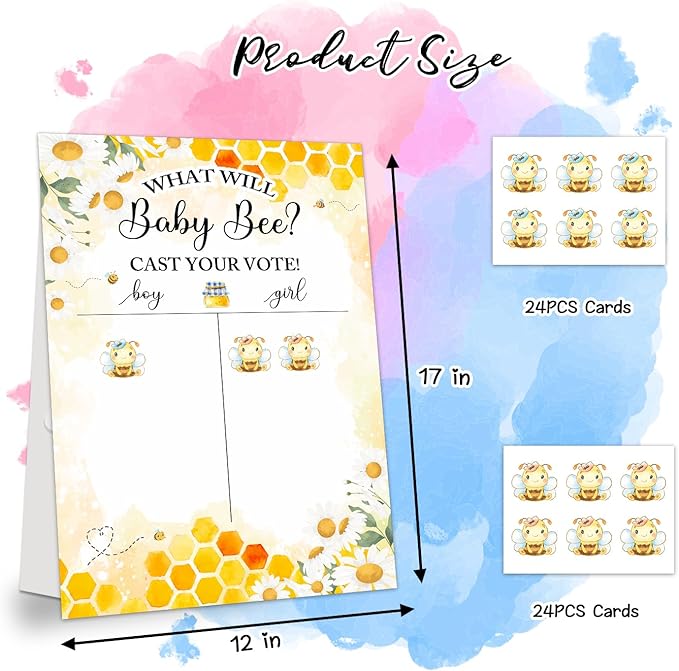 Gender Reveal Party Games Bee Theme Baby Gender Reveal Voting Board