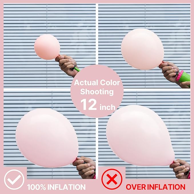PartyWoo Pale Pink Balloons 100pcs Different Sizes of 18 12 10 5 Inch