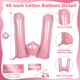 Pastel Pink W Balloon, 40 Inch Giant Baby Pink Mylar Helium Foil