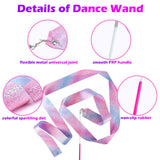 HiUnicorn 14PCS Sparkling Dance Ribbon for Kids Girls Princess Mermaid