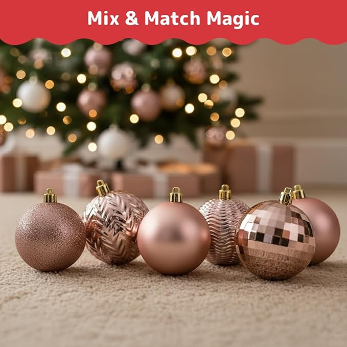 Prextex 36-Pieces Christmas Ornaments Set - Shatterproof, Festive Chri