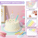 MTLEE Number 0 Birthday Candle with 12 Pcs Spiral Candles for Girls