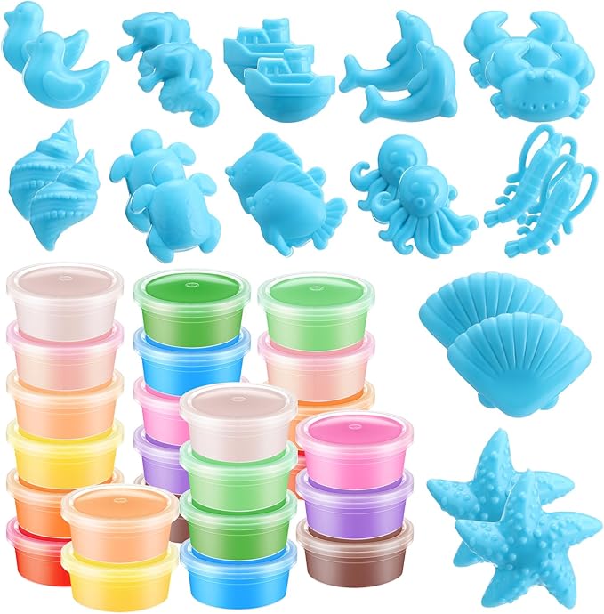 24 Set Under The Sea Party Favors for Kids Ocean Air Dry Modeling