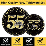 96 Pcs 55th Birthday Party Supplies 55th Birthday Tableware Plates