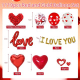Valentines Day Decorations with Red Heart Balloons and Love Balloon
