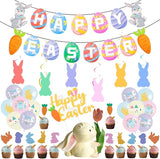 50 PCS Easter Party Decorations HAPPY EASTER Decoration Easter Party
