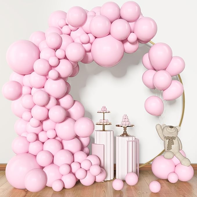 Amandir 153pcs Pink Balloons Arch Garland Kit, Different Sizes 18 12