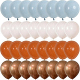 Orange and Blue Balloons, Retro Burnt Orange terracotta Dusty Blue