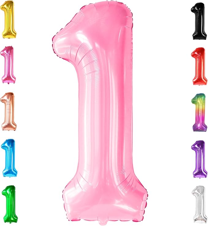 KatchOn, Light Pink 1 Balloon Number - 40 Inch | Number 1 Balloons