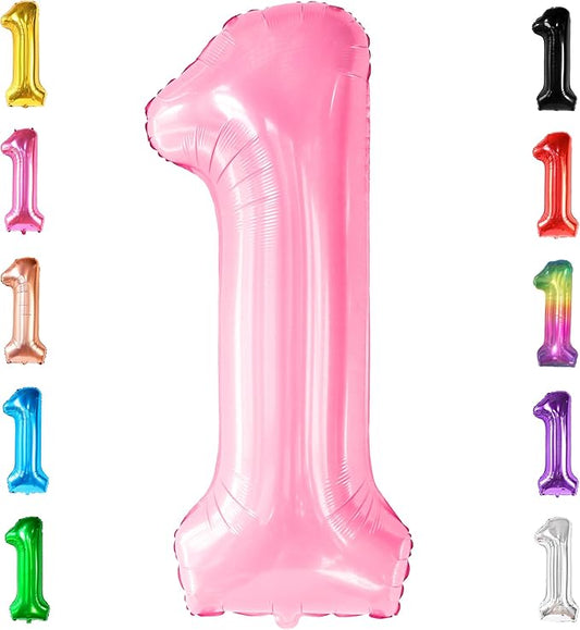 KatchOn, Light Pink 1 Balloon Number - 40 Inch | Number 1 Balloons