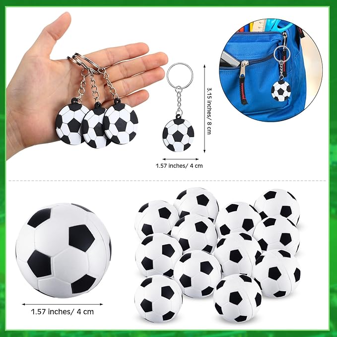 96 Pcs Soccer Party Favors Include 24 Soccer Drawstring Bags 24