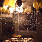 72 Pack Black Gold Confetti Balloons Kit, 12 Inch Black Gold White