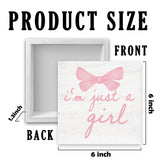 CUANFDDSF Trendy Pink Bow Coquette Room Decor Wooden Box Sign,