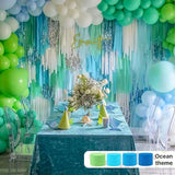 PartyWoo Blue Crepe Paper Streamers 4pcs 328ft Pack of Light Sky Blue