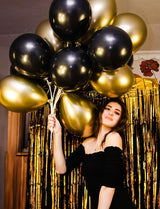 Black and Gold Balloons, 60 Pcs 12 Inch Graduation Balloons, Metallic