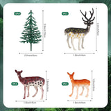 15Pcs Deer Christmas Tree Cake Topper with Tree Deer Figurines