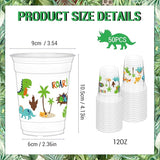 50Pcs Dinosaur Cups 12oz Dinosaur Party Cups Dino Theme Clear
