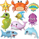9 Pcs Sea Animal Balloons, Under The Sea Decorations, Creature Shark