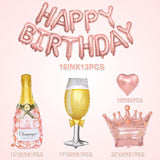 Rose Gold Birthday Party Decorations for Women Girls Rose Gold Pink