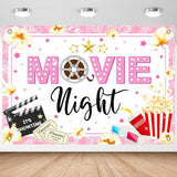 Movie Night Backdrop for Girls Pink Movie Theme