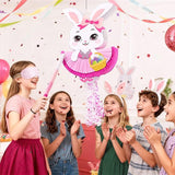 Easter Bunny Piñata Pink Easter Rabbit Piñata with Blindfold and