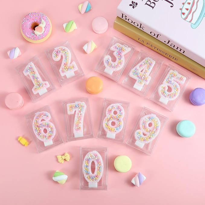 Pastel Macaron 3rd Birthday Candle Sweet Pink Number 3 Candle Cake