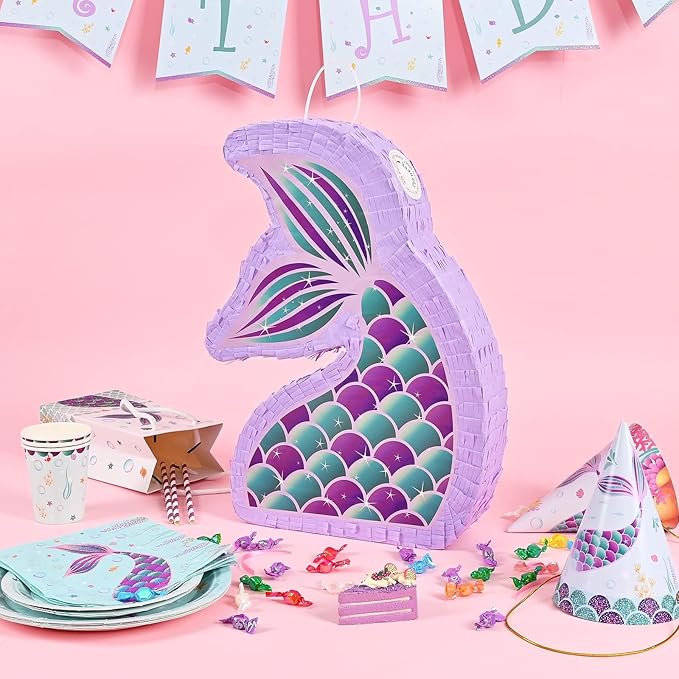 Mermaid Piñata Mermaid Party Supplies Piñata Bundle with Blindfold