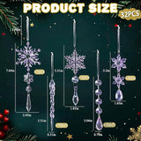 32pcs Crystal Christmas Ornaments for Christmas Tree