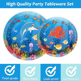 96 Pcs Ocean Under the Sea Plates and Napkins Party Supplies Ocean
