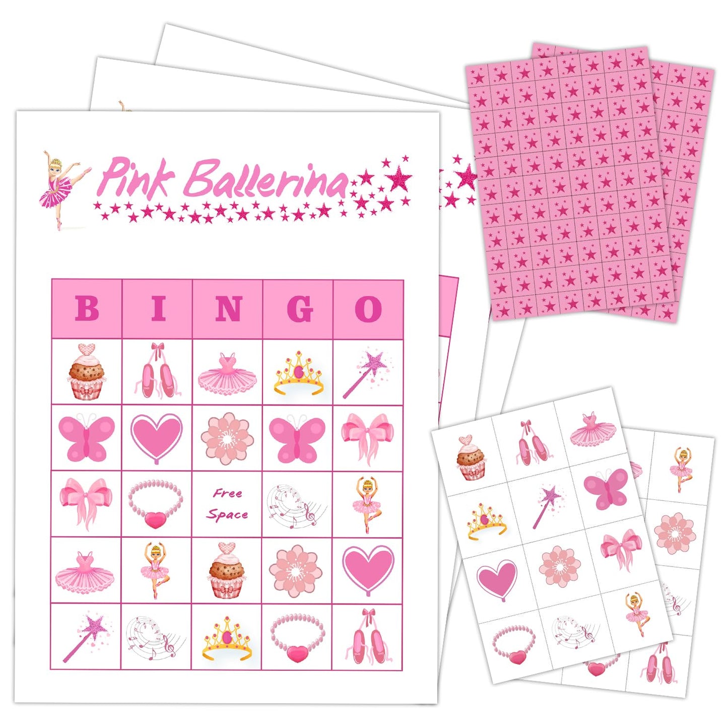 mermermu Ballerina Party Bingo Game Cards(24 Players), Ballet Dance