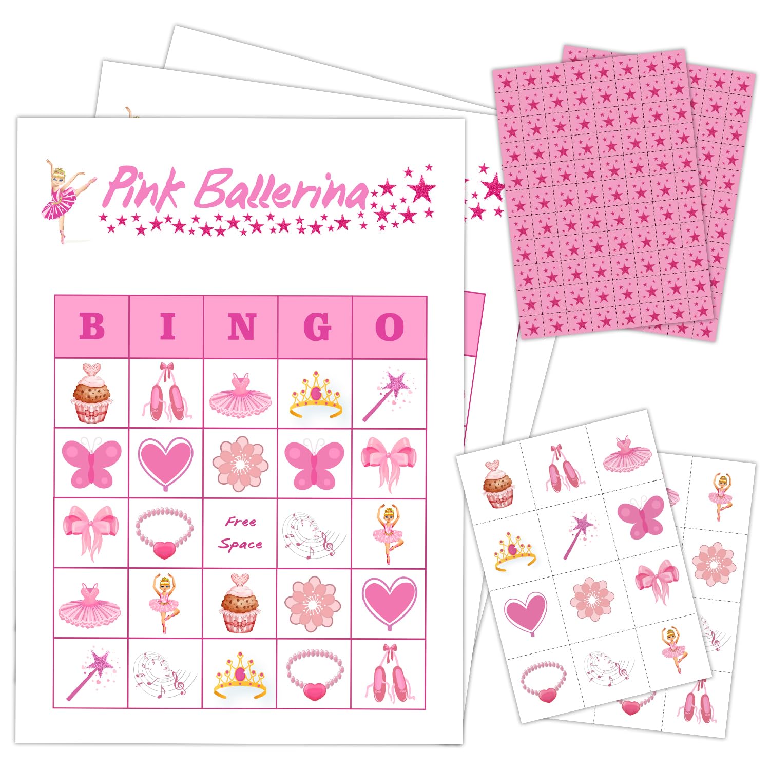 mermermu Ballerina Party Bingo Game Cards(24 Players), Ballet Dance