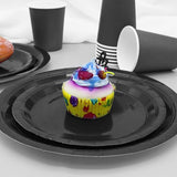 168pcs Black Paper Plates and Napkins for Halloween Birthday
