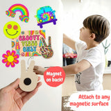 BOIKOKY 12 Pack Pre-Packaged Groovy Party Favors, Wooden Retro Cutouts