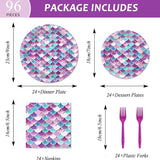96 Pcs Mermaids Party Decorations Supplies Mermaids Ocean Birthday