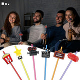 24 Pack Movie Night Party Supplies Movie Night Drinking Straws PET
